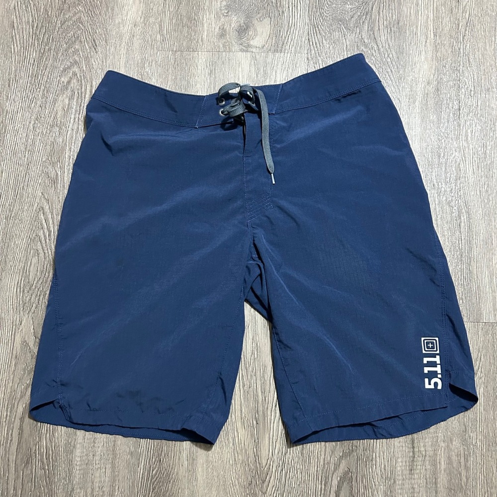 5.11 Tactical Vandal Board Shorts 32 Blue Ripstop Stretch Swim Trunks 11" Inseam